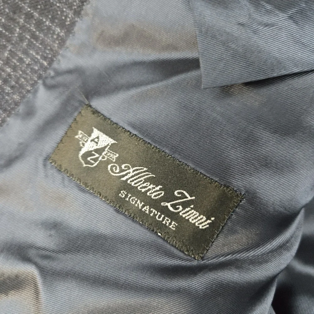 Alberto Zimni Blazer Mens 42‎ Blue Reda 1865 Super 110s Italy Made 2 Button